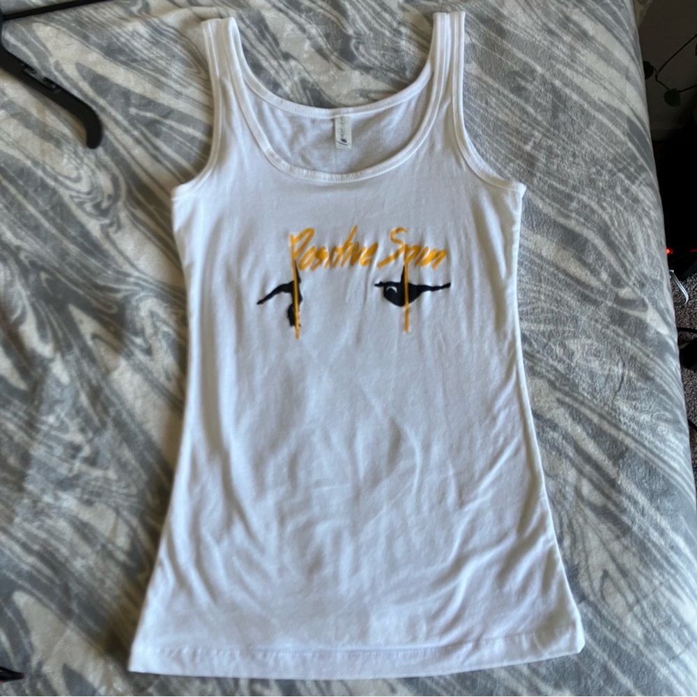 White Tank Top with pole dancing design